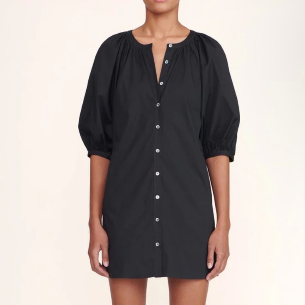 STAUD small mini vincent dress black button down dress GUC rtr